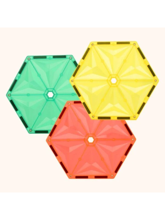 COBLO, magnetyczne klocki konstrukcyjne 6 płyt Hexagon 14 cm