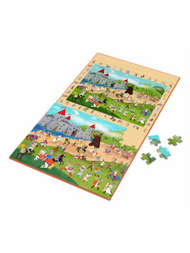Scratch, 2 w 1 Puzzle magnetyczne i gra obserwacyjna - Rycerze 80 el.