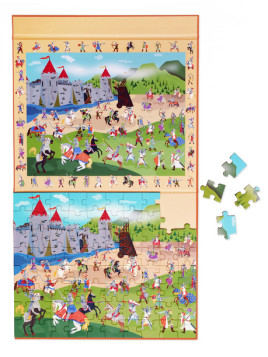 Scratch, 2 w 1 Puzzle magnetyczne i gra obserwacyjna - Rycerze 80 el.