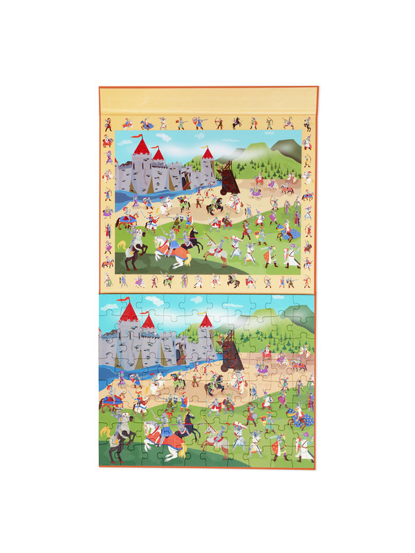 Scratch, 2 w 1 Puzzle magnetyczne i gra obserwacyjna - Rycerze 80 el.
