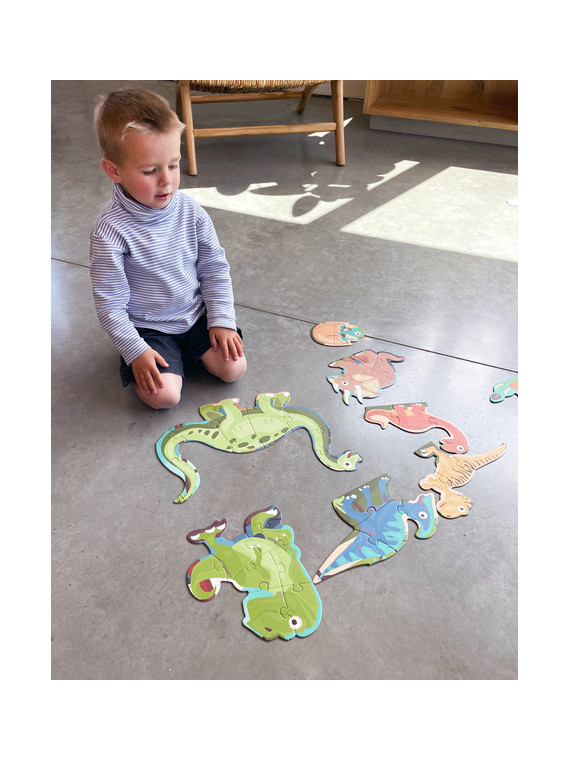 Scratch, 2 w 1 Puzzle podłogowe i pierwsze puzzle - Dinozaury 80 el.