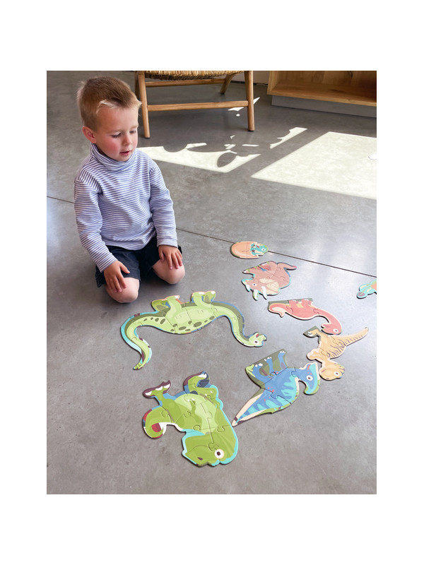 Scratch, 2 w 1 Puzzle podłogowe i pierwsze puzzle - Dinozaury 80 el.