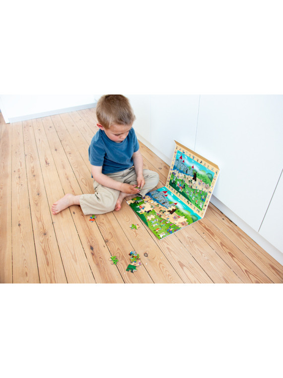 Scratch, 2 w 1 Puzzle magnetyczne i gra obserwacyjna - Rycerze 80 el.