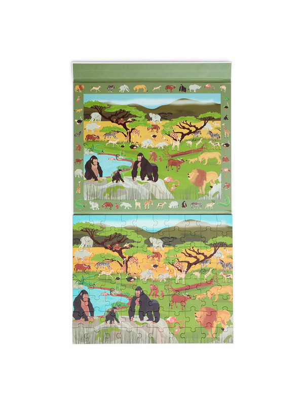 Scratch, 2 w 1 Puzzle magnetyczne i gra obserwacyjna - Sawanna 80 el.