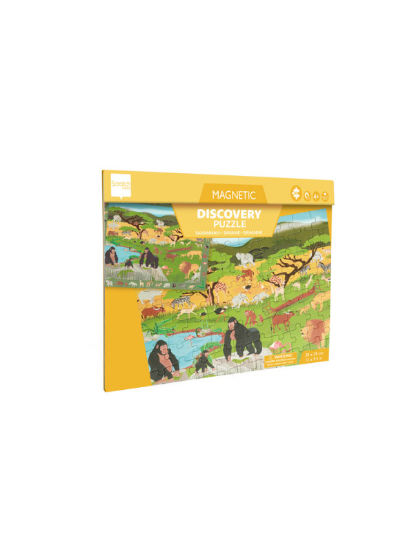 Scratch, 2 w 1 Puzzle magnetyczne i gra obserwacyjna - Sawanna 80 el.