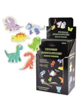 Zestaw naklejek zdrapki świecące w ciemności Dinozaury - display 24 szt