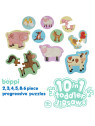 BOPPI, 10 w 1 progresywne pierwsze puzzle Farma 30 elem