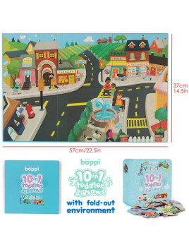 BOPPI, 10 w 1 progresywne pierwsze puzzle Pojazdy i zawody 30 elem
