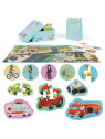BOPPI, 10 w 1 progresywne pierwsze puzzle Pojazdy i zawody 30 elem