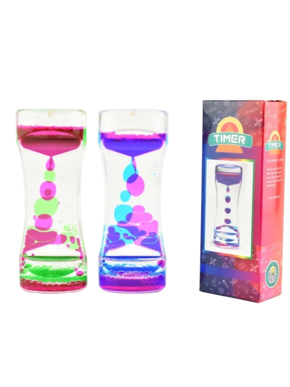 Dwukolorowy płynny timer sensoryczny - klepsydra żelowa  (2 kolory)