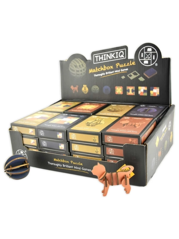 Drewniane mini puzzle 3D i 2D - mix wzorów
