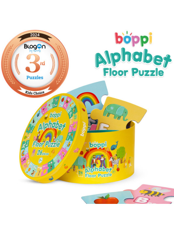 Boppi, podłogowe dwustronne puzzle XL 26 el Alfabet