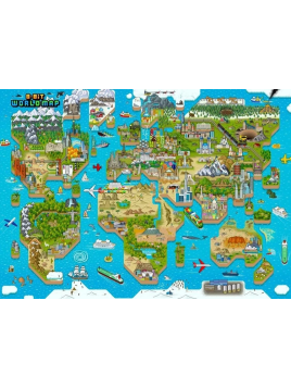 BOPSTER, Puzzle 8-BIT 1000 elem - MAPA ŚWIATA