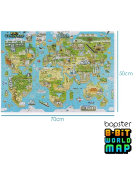 BOPSTER, Puzzle 8-BIT 1000 elem - MAPA ŚWIATA