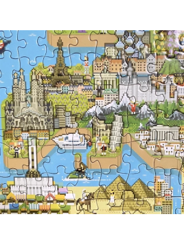 BOPSTER, Puzzle 8-BIT 1000 elem - MAPA ŚWIATA
