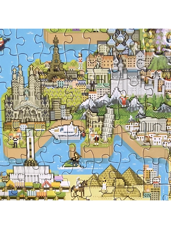 BOPSTER, Puzzle 8-BIT 1000 elem - MAPA ŚWIATA