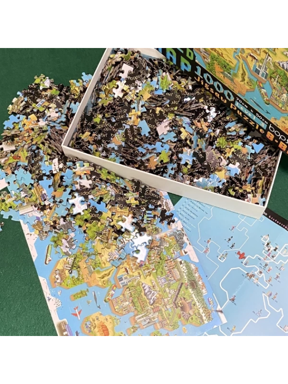 BOPSTER, Puzzle 8-BIT 1000 elem - MAPA ŚWIATA