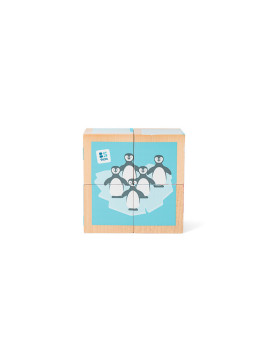 BS Toys, 4 drewniane klocki/puzzle Zwierzęta Arktyki