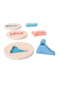 BS Toys, Drewniane puzzle konturowe - Dopasuj kształt