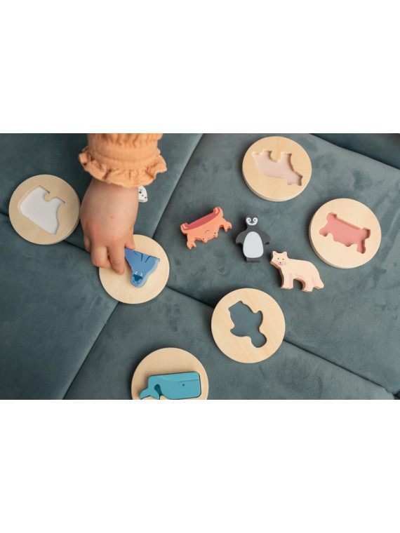 BS Toys, Drewniane puzzle konturowe - Dopasuj kształt