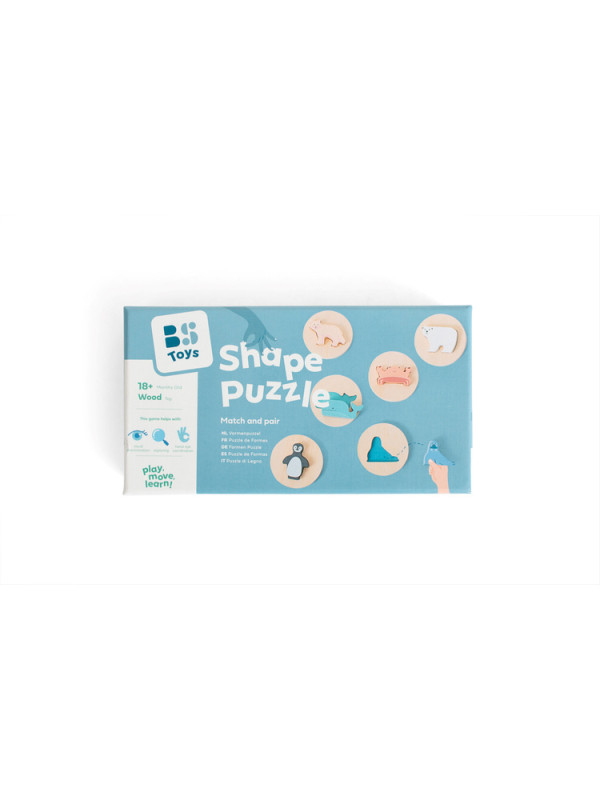 BS Toys, Drewniane puzzle konturowe - Dopasuj kształt