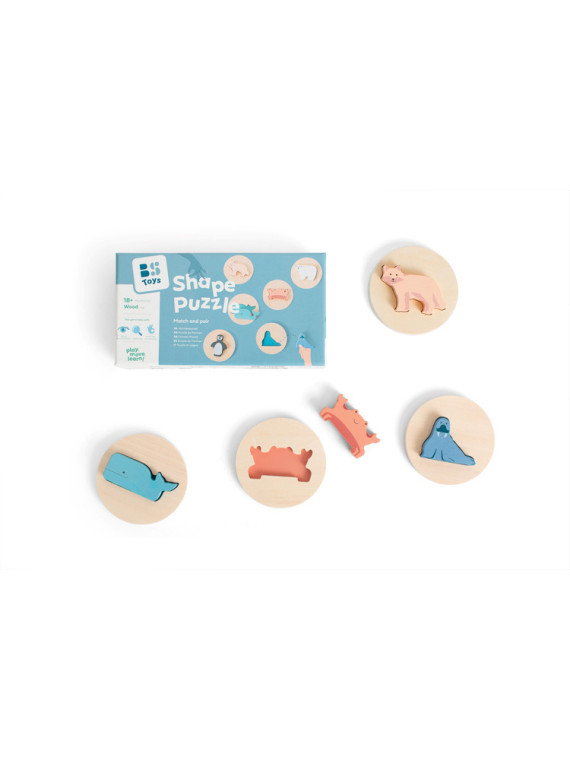 BS Toys, Drewniane puzzle konturowe - Dopasuj kształt