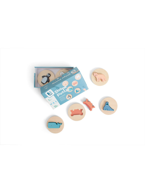 BS Toys, Drewniane puzzle konturowe - Dopasuj kształt