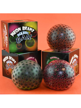 Sensoryczny gniotek z kulkami/fasolkami Neon 7 cm - mix kolorów