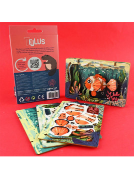 Drewniany rozkładany teatrzyk 3D puzzle - Rybka