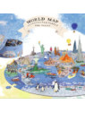 Bopster, okrągłe ilustowane puzzle 1000 el Mapa Świata 4 w 1 ludność/zwierzęta/zabytki/daty