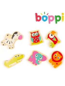 BOPPI, XL drewniana edukacyjna kostka aktywizująca 5 w 1