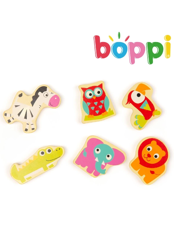 BOPPI, XL drewniana edukacyjna kostka aktywizująca 5 w 1