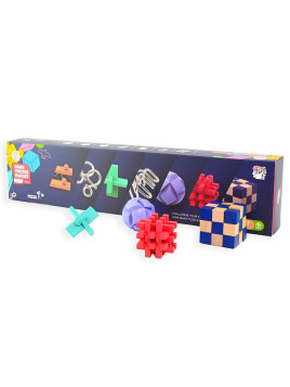 Zestaw IQ puzzle drewniane i metalowe łamigłówki 7 w 1