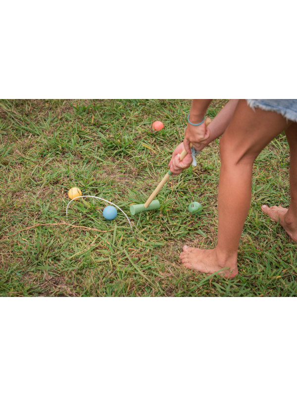 BS Toys, drewniany zestaw do Krokieta