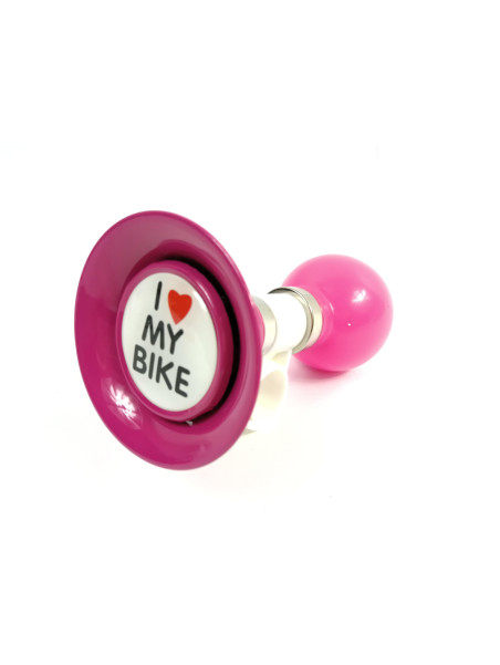 TRĄBKA I LOVE MY BIKE RÓŻOWA