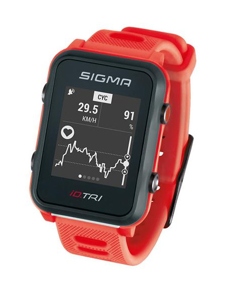 PULSOMETR Z GPS SIGMA ID.TRI CZERWONY 24280 SET