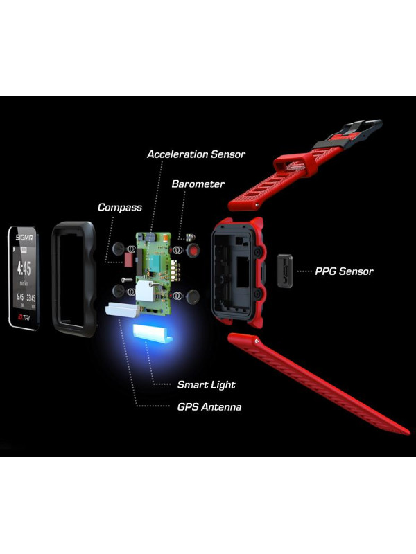 PULSOMETR Z GPS SIGMA ID.TRI CZERWONY 24280 SET