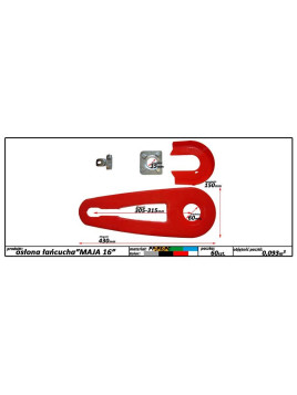 OSŁONA ŁAŃCUCHA 16" SREBRNA Z UCHWYTEM