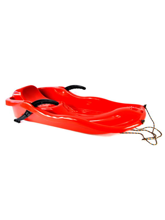 SANKI PLAST. Z HAMULCEM RACE CZERWONE