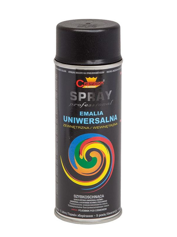 LAKIER CZARNY MAT CHAMPION 400ML RAL 9011