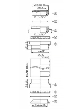 STER NECO REDUKCYJNY 1 1/8" -1" GWINT CZARNY STAL
