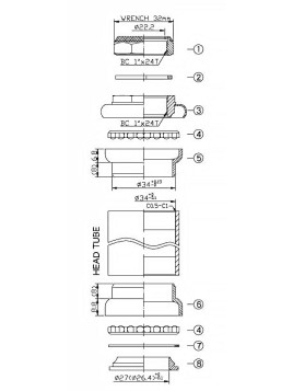 STER NECO REDUKCYJNY 1 1/8"-1" GWINT SREBRNY STAL