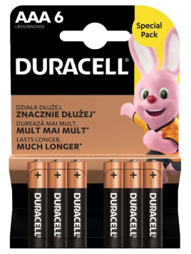 BATERIE LR03 DURACELL AAA ALKALINE 6 SZT. BLISTER