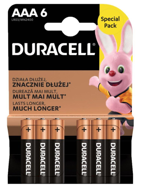 BATERIE LR03 DURACELL AAA ALKALINE 6 SZT. BLISTER