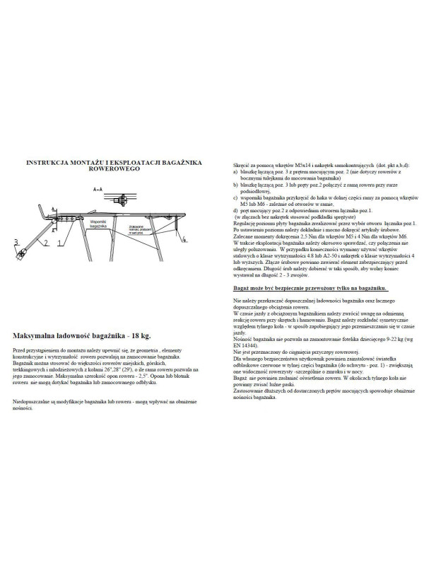 BAGAŻNIK 26" REGULOWANY SD26.92.20 PUN