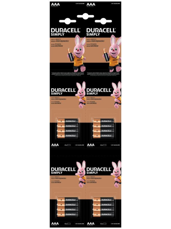 BATERIE LR03 AAA 16PAK(4X4) DURACELL BASIC MN2400