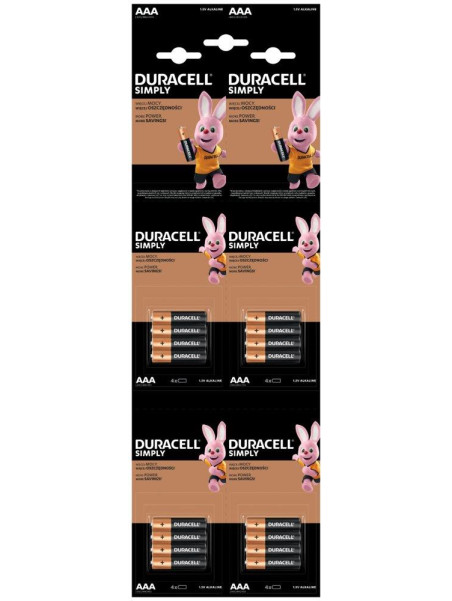 BATERIE LR03 AAA 16PAK(4X4) DURACELL BASIC MN2400
