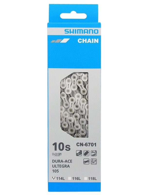 ŁAŃCUCH SHIMANO 10 RZ 6701 114 OG. + PIN