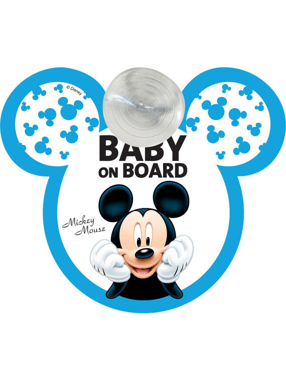 NAKLEJKA PRZYSSAWKA OSTRZEG. BABY ON BOARD MICKEY