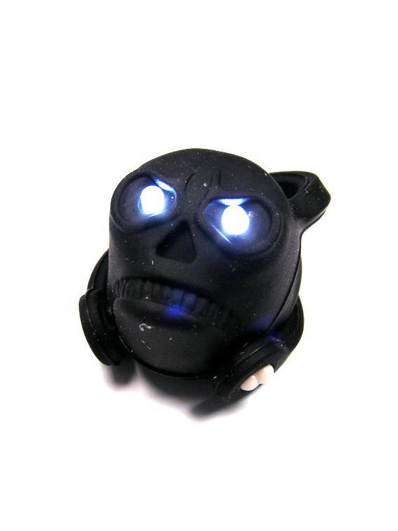 LAMPA P. SKULL CZARNA 2 WHITE LEDS BEZ BATERII